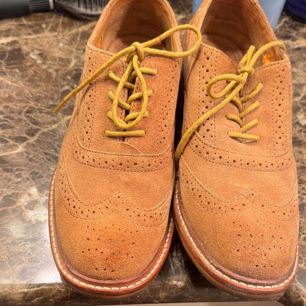 Fossil Brown Suede Brogue Loafers